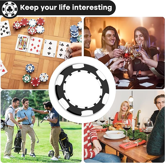 50-500 Custom Clay Poker Chips for 7 Colors,Imprinted in Full Color with Your Logo,Image or