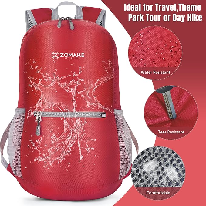 ZOMAKE Ultra Lightweight Hiking Backpack 20L, Packable Small Backpacks Water Resistant Daypack for