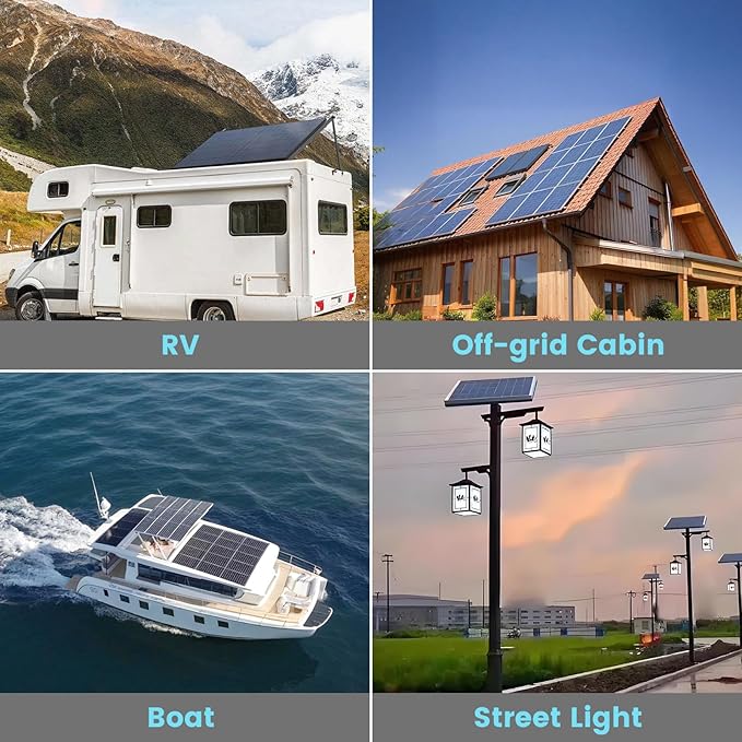 40A MPPT Solar Charge Controller 600W,12V/24V Auto, LCD Display, 99.5% Efficient, IP65 Waterproof
