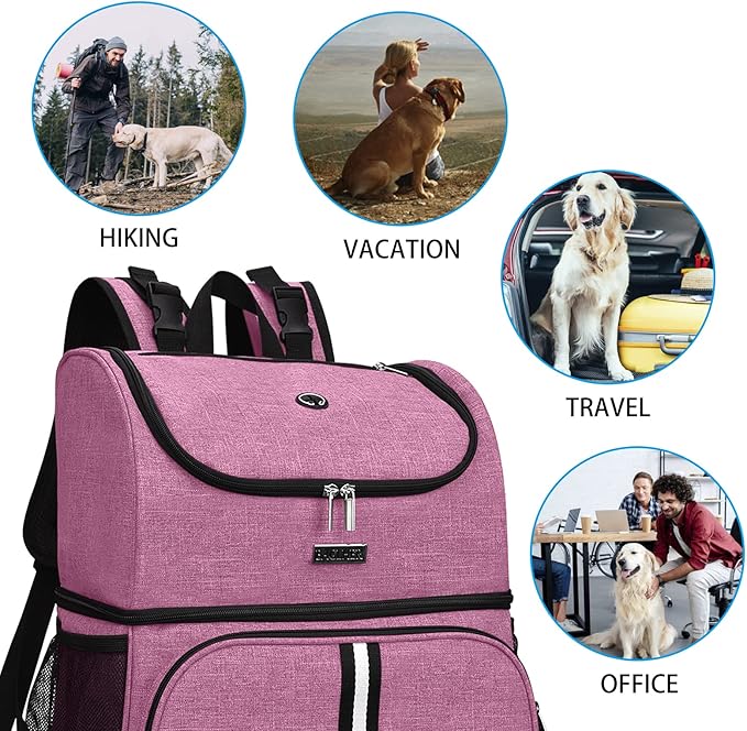BAGLHER Pet Travel Bag, Double-Layer Pet Supplies Backpack (for All Pet Travel Supplies), Pet