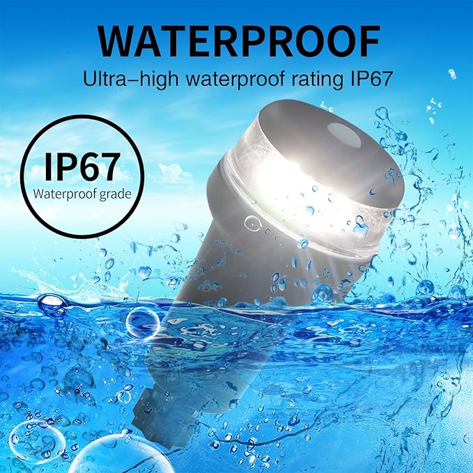 Kayak Battery Portable Navigation LED Lights Multi- Adaptors 3AA Battery Inflatable Boat Surface