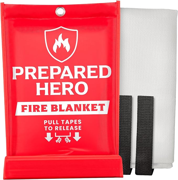 Prepared Hero Emergency Blanket - 1 Pack - Fiberglass Fire Suppression Blanket for Kitchen, Home