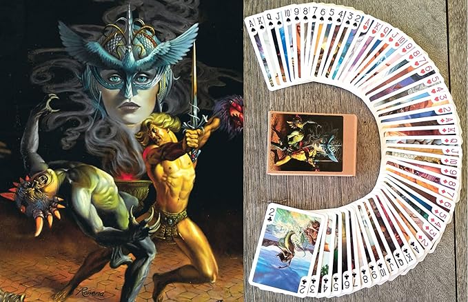 Fantasy SCI FI Playing Cards (Poker Deck 54 Cards All Different) Vintage Retro Comic Posters