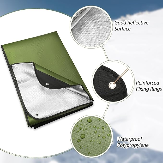 Kanayu 4 Pcs Emergency Thermal Survival Blankets 82 x 60 Inch,Heavy Duty Emergency Poncho Tarp