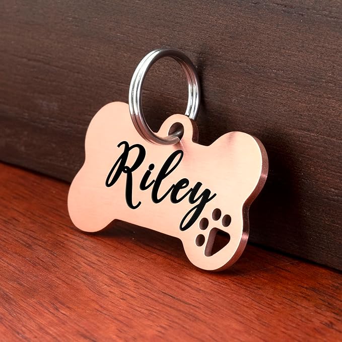 Ultra Joys Dog Tags Personalized for Pets - Hollow Paw Custom Pet ID Tag - Engraved Dog Tag for