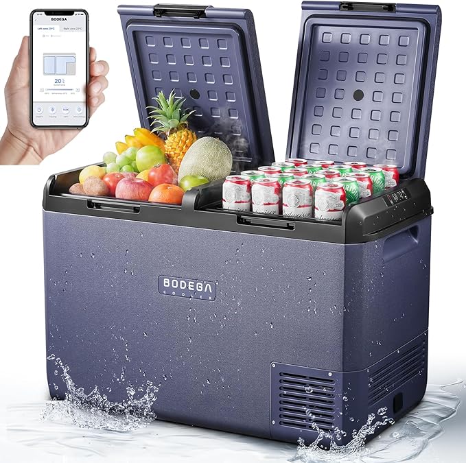 BODEGACOOLER 12 Volt Car Refrigerator, 79QT(75L) IPX4 Waterproof Electric Cooler, RV Car Fridge
