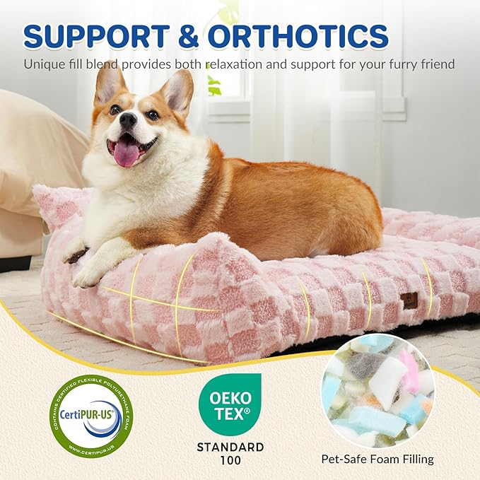 Large Dog Bed Sofa, Fluffy Pet Bed for Medium and Large Dogs, Supportive Dog Couch Sofa for Dogs