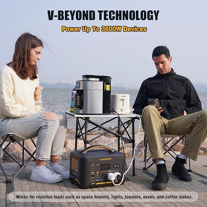 VTOMAN Jump 1800 Portable Power Station with 200W Solar Panel, 1800W/1548Wh LiFePO4 Battery Solar