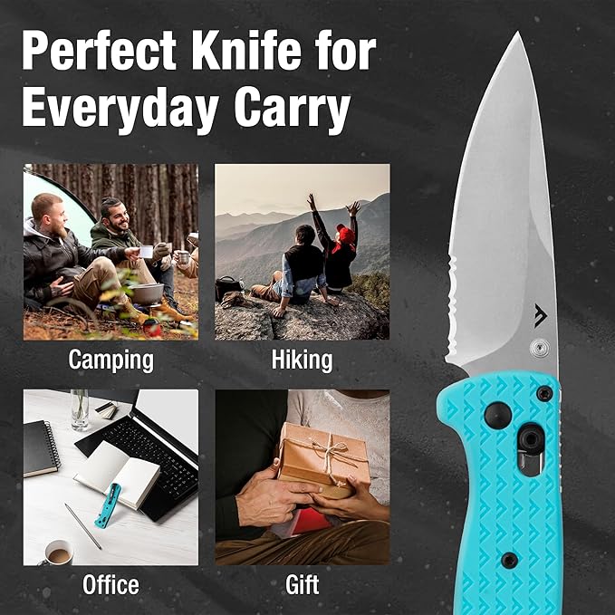 FLISSA 4.5" Folding Pocket Knife, Lightweight EDC Pocket Knife with Axis Lock, 3.2" AUS-8 Steel