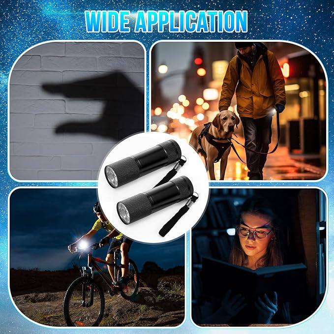 VIHOSE 100 Pcs Mini Flashlights Bulk, Bright Flashlights Set, Aluminum LED Handheld Torches for