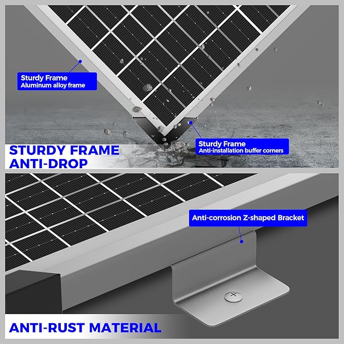 Solar Panel Kit 50W 12V, Solar Battery Trickle Charger Maintainer, Waterproof Solar Panel + Upgrade