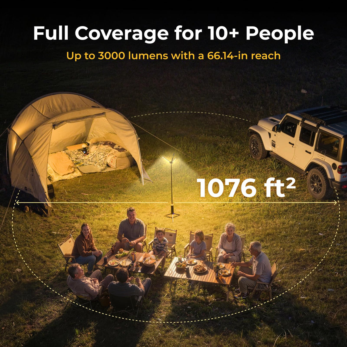 BougeRV Camping Lantern - 15600mAh, Rechargeable, Black - product view 3