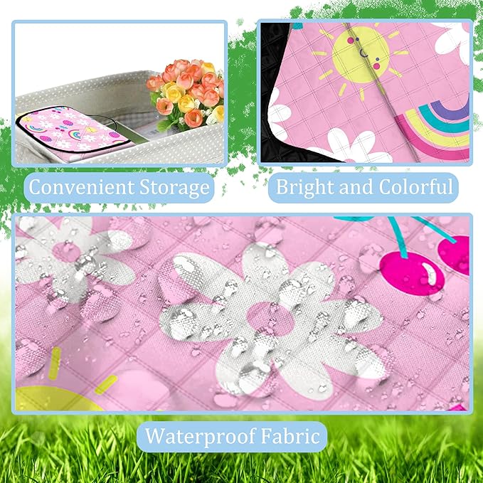 Extra Large Picnic Blanket Waterproof,80"x 80"Foldable Machine Washable Beach Blankets,Outdoor