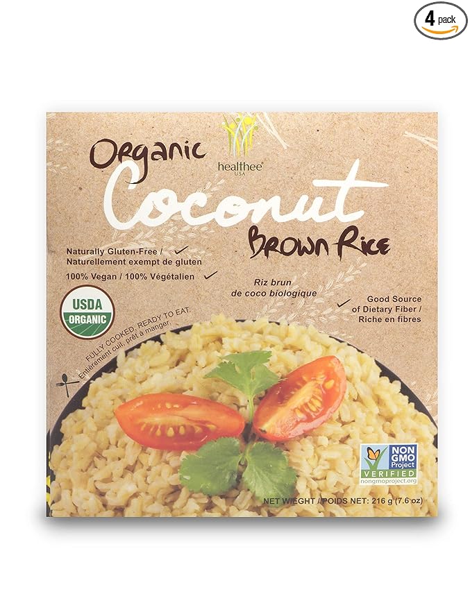 Healthee Organic Brown Rice, Gluten Free, Fully Cooked and Ready-to-Eat, USDA Certified Organic