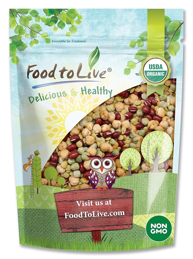 Food to Live Organic Crunchy Mix of Sprouting Beans, 5 Pounds - Non-GMO, Kosher, Non-Irradiated