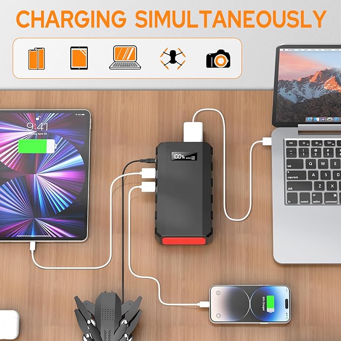 powkey 88Wh Portable Power Station 24000mAh Camping Solar Generator(Solar Panel Not Included)