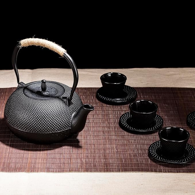 Big Cast Iron Teapot, Japanese Tetsubin Tea Kettle for Stovetop Safe, Cast Iron Tea Pot with