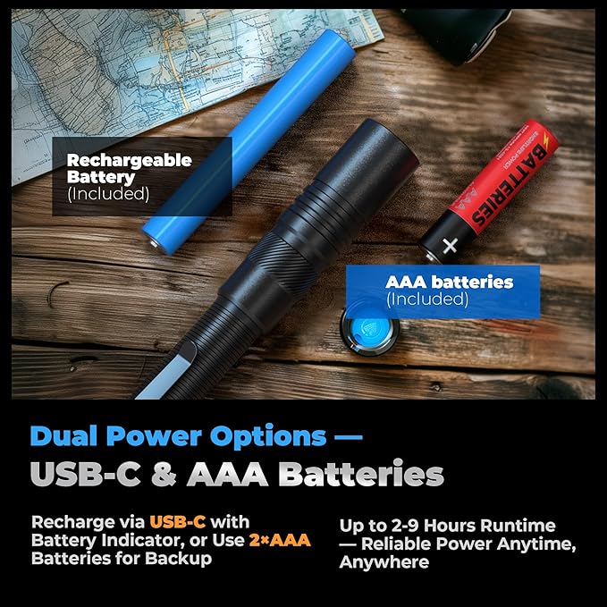 Rechargeable Pen Light Flashlight, 800LM Zoomable Pocket Flashlights with Clip Dual Modes LED Pen