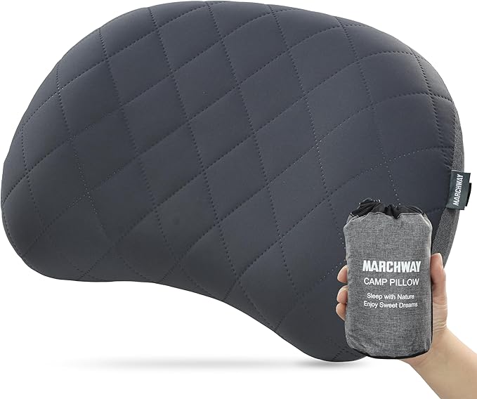 MARCHWAY Ultralight Inflatable Camping Pillow with Soft Washable Cover, Compact Compressible