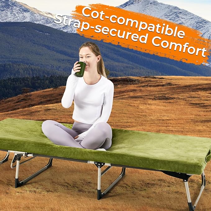 BDEUS Memory Foam Camping Mattress Pad 3inch Waterproof Roll Up Bed Sleeping Mat for Adults