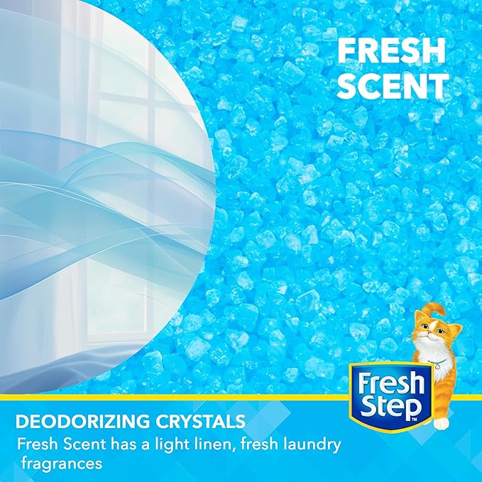Fresh Step Cat Litter Crystals in Fresh Scent - Cat Litter Box Deodorizer - Combats Odors and