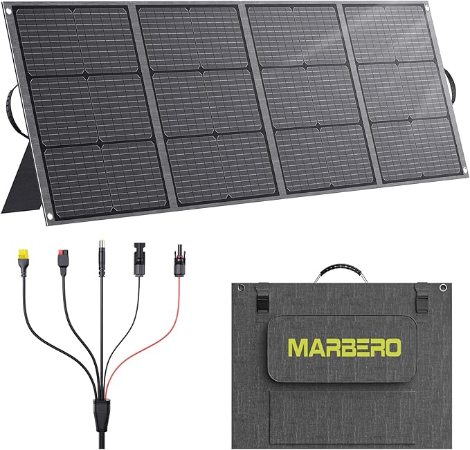 MARBERO 200W Portable Solar Panel for Power Station & DC Devices 200 Watt Foldable Solar Charger