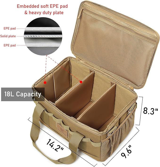 Tactical Camping Storage Bag 18L Tactical Utility Tote Bag Camping Cookware Organizer Trunk