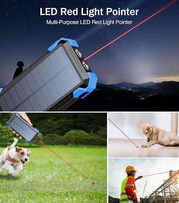 GOODaaa Portable Charger 42800mAh Built in 4 Cables and Thermometer 15W Fast Charging Power Bank