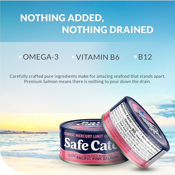 Safe Catch Wild Pink Salmon Canned Wild-Caught Skinless Boneless Salmon Fish Every Can Of Salmon Is
