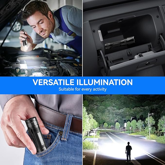 LETMY Rechargeable Flashlights High Lumens, 2 Pack 2000 Lumens Super Bright LED Tactical