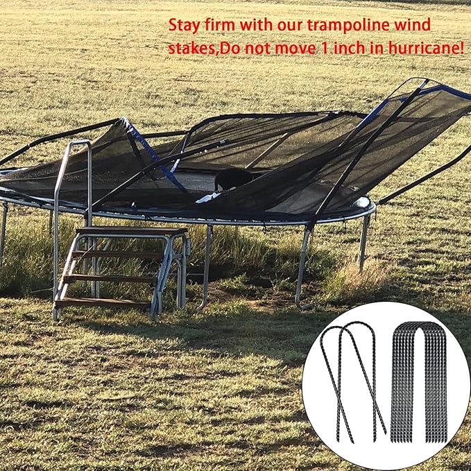 20 Pack 10 Inch Heavy Duty Trampolines Wind Stakes Galvanized Steel Garden Stakes U-Shaped Staples