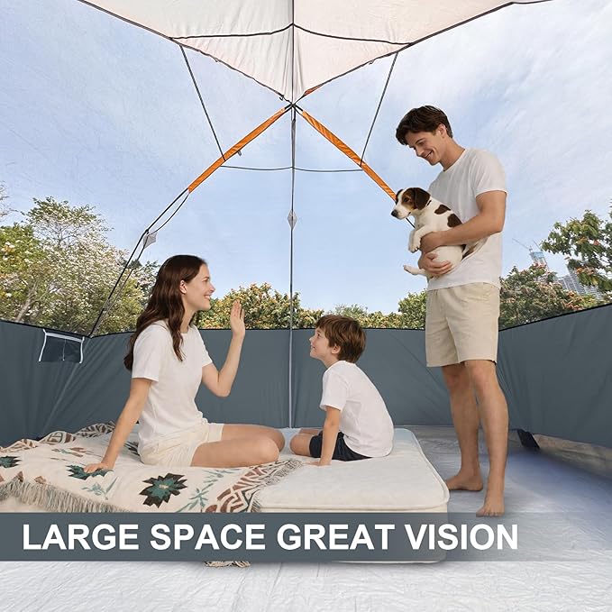 CAMPROS CP Tent 8 Person Camping Tents, Waterproof Windproof Family Tent with Top Rainfly, Large
