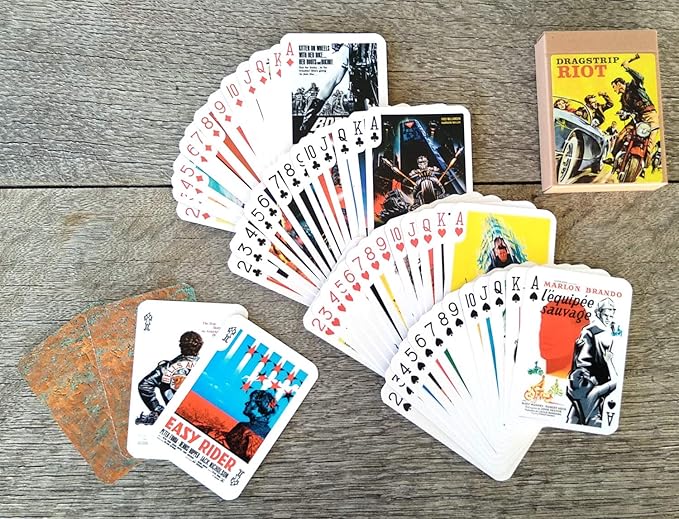 Bikers Playing Cards (Poker Deck 54 Cards All Different) Vintage Bikers Riders Movie Posters