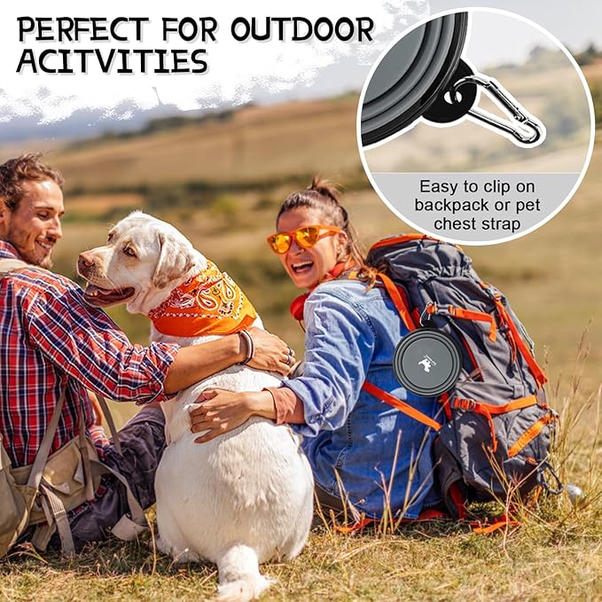 Rest-Eazzzy Large Collapsible Dog Bowls for Travel, 2-Pack Dog Portable Water Bowl for Dogs Cats