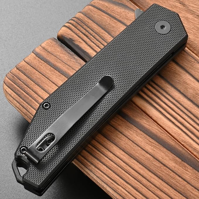 FF18 Folding Pocket Knife,AUS-8 Steel Blade G10 Handle EDC Tool Knife for Outdoor