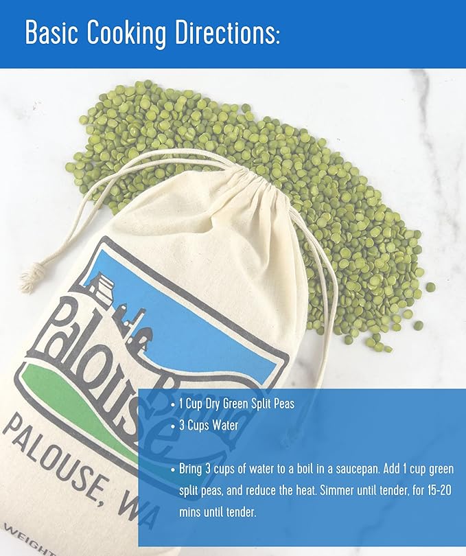 Palouse Brand Certified Glyphosate Residue Free Split Peas | Green | 25 LBS | Family Farmed in