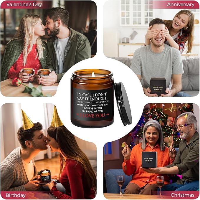 MOASITN Valentines Day, Birthday, Anniversary Candle for Men, Women, Unique & Funny I Love You