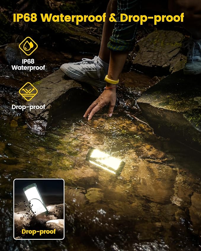 Glocusent 106 LED Camping Lantern Rechargeable, Up to 80Hrs, 5000mAh Lantern with 5 Brightness 3