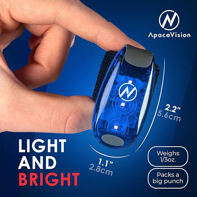 LED Safety Light (2 Pack) - Clip On Strobe/Running Lights for Runners, Dog, Bike, Walking, Boat