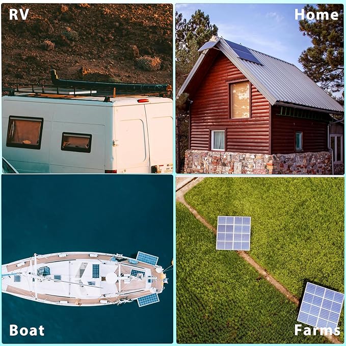 Solar Panel 300W 12V/24V, 2pcs 150W High-Efficiency Monocrystalline PV Module Power for Battery