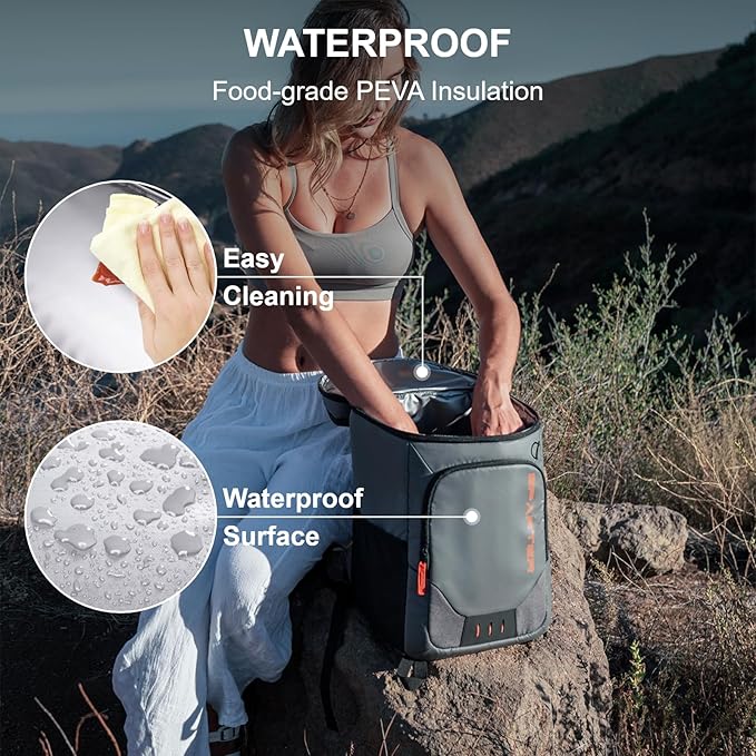 SPARTER Backpack Cooler Insulated Leak Proof 33/49 Cans, 2 Insulated Compartments Thermal Bag