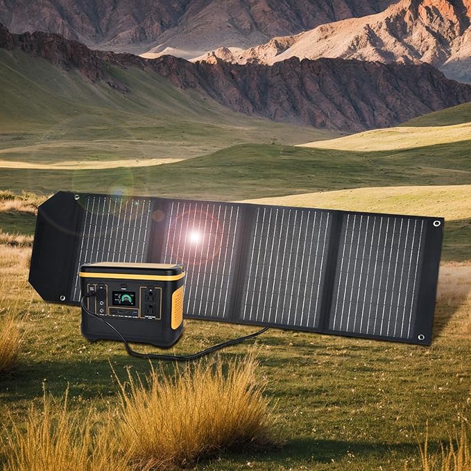 60W Portable Solar Panel,60 Watt Foldable Solar Panels Chargers with QC3.0 USB-A USB-C DC5521,IP67