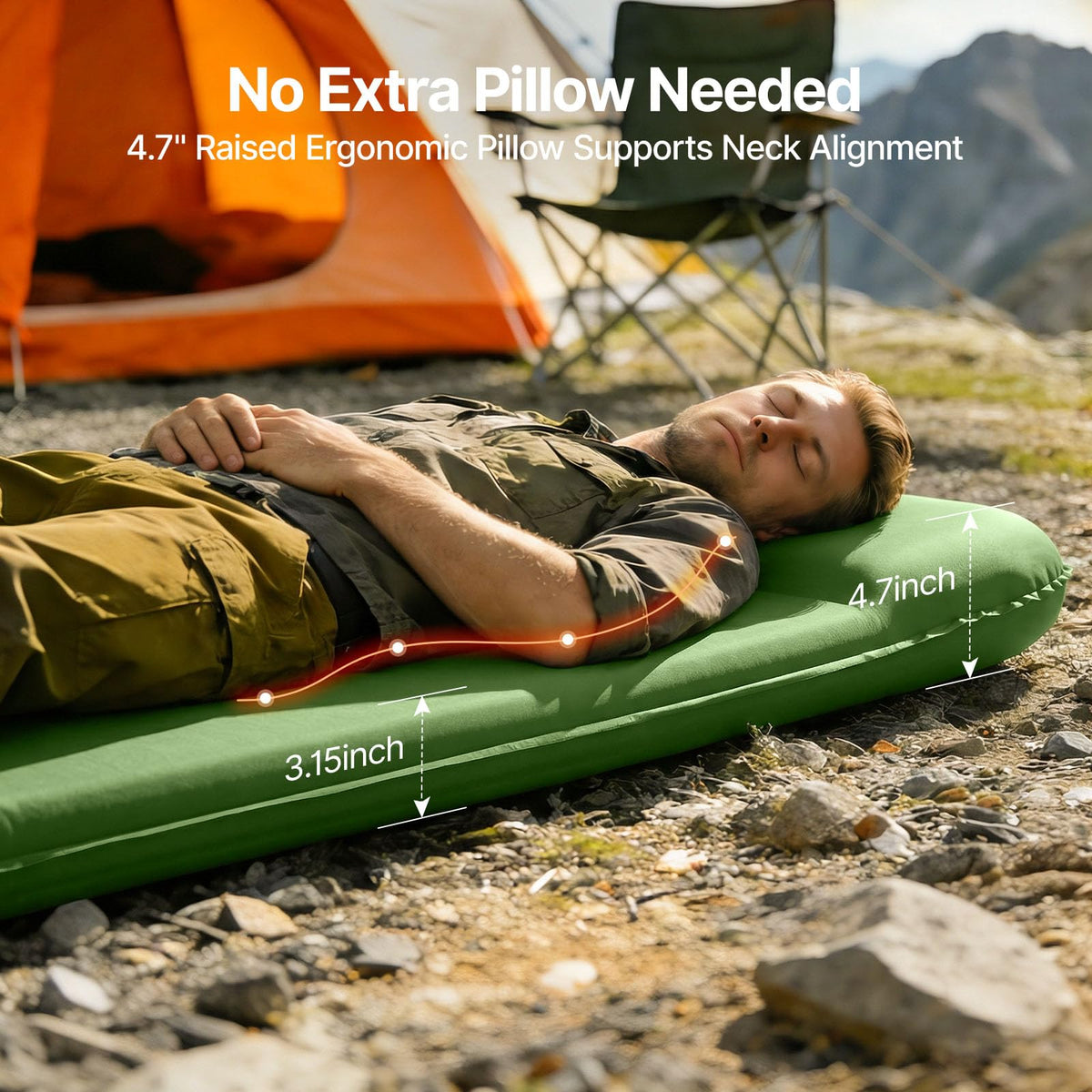 OGERY Sleeping Pad - Self-Inflating, Memory Foam - product view 5