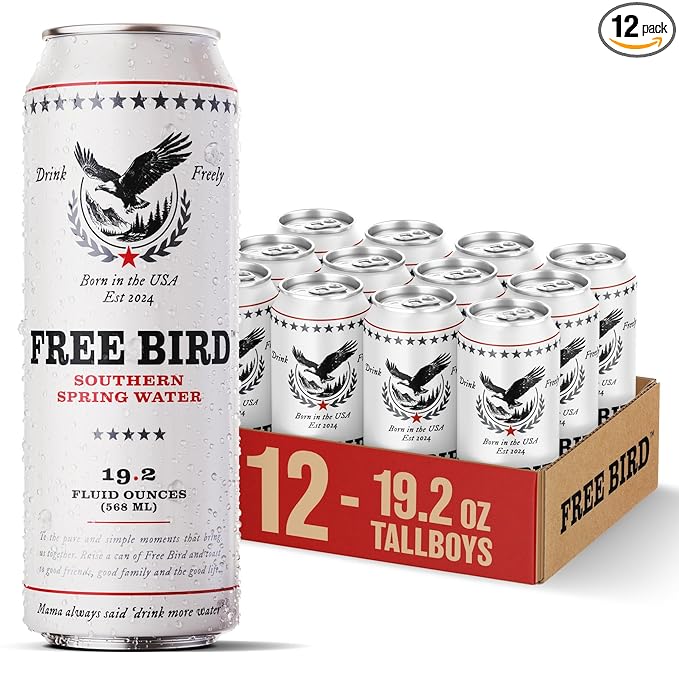 Free Bird, Southern Spring Water, 12-Pack (19.2oz Tallboy Cans) ??Crisp & Clean Blue Ridge Mountain