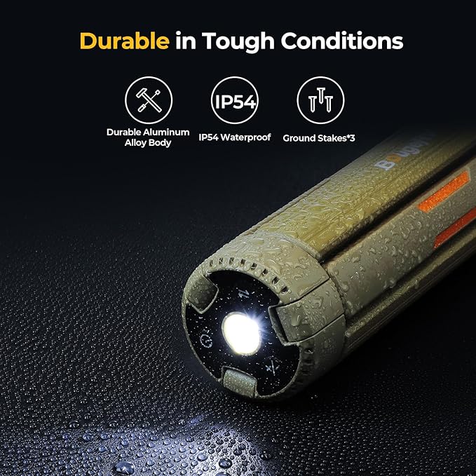 BougeRV Upgraded Telescopic Camping Light, 15600mAh Rotatable Electric Lantern, Collapsible Outdoor