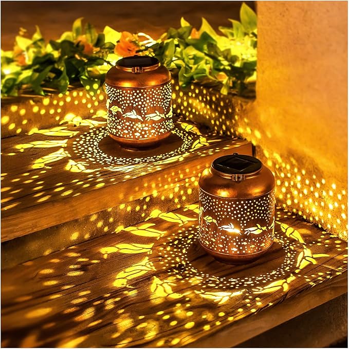 Penguin Solar Lanterns Outdoor Waterproof,Hanging Solar Lights Penguin Gifts for Women Men Metal