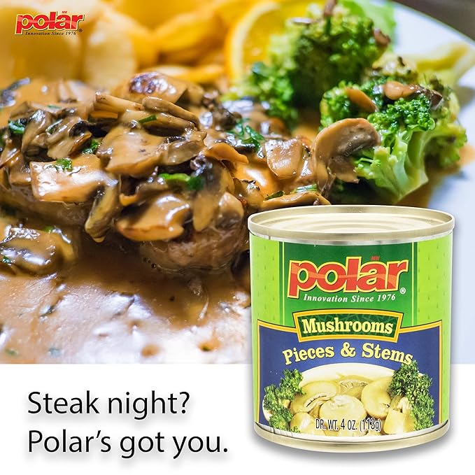 MW Polar Mushrooms, Pieces & Stems, 4 oz (Pack of 1), Great for Grilled, Sauteed, Soup, Chowder