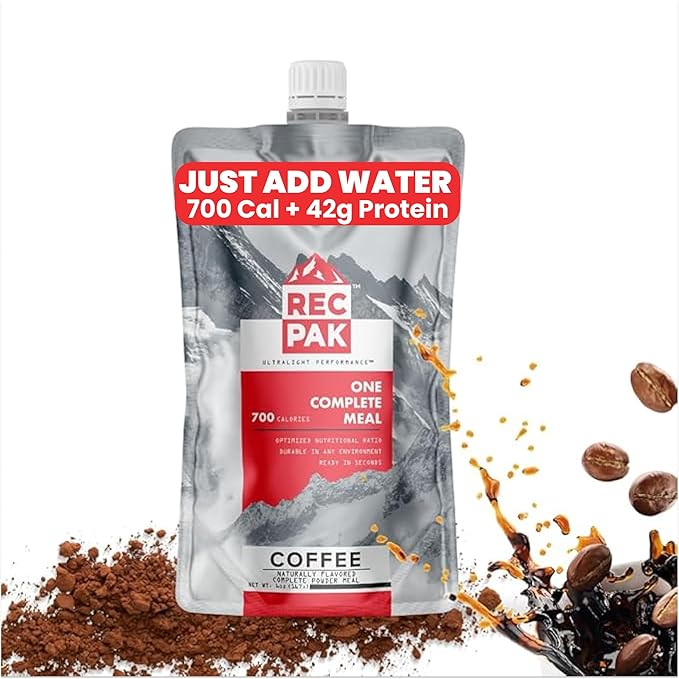 RecPak Performance Ultralight Instant Meals For Your Next Adventure | 700 Cal 42g Protein I Coffee
