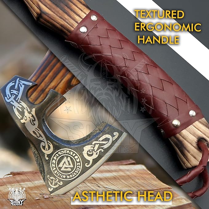 SHINY CRAFTS®- Personalized Viking Axe – Best Gift for Husband Decorative Hatchet for Father’s Day