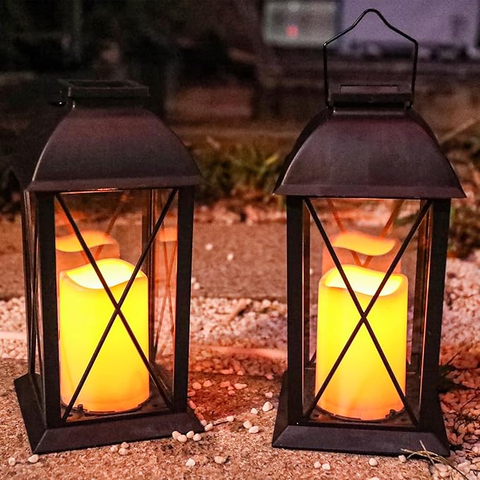 Afirst Solar Lantern Outdoor, 2 Pack Hanging Decorative Outdoor Lights Waterproof Umbrella Lights